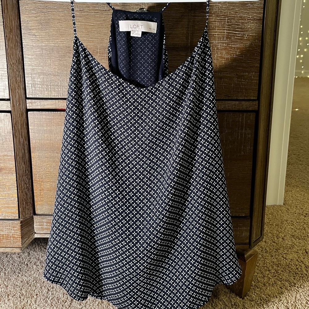 Loft Navy and White tank top